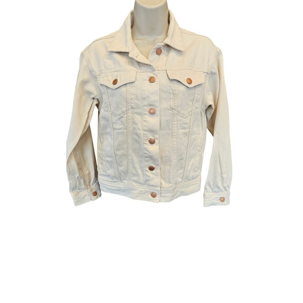 Everlane The denim jean jacket ivory XS casual EUC button up white neutral